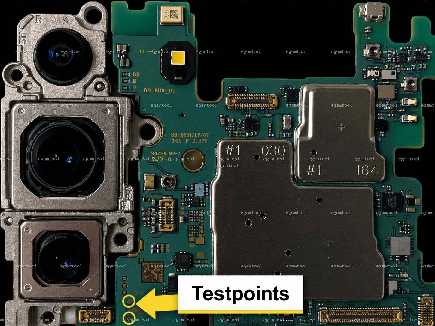 Samsung Samsung Galaxy S22 5G models   SM-S901B test point diagram — EDL ISP BROM pinout