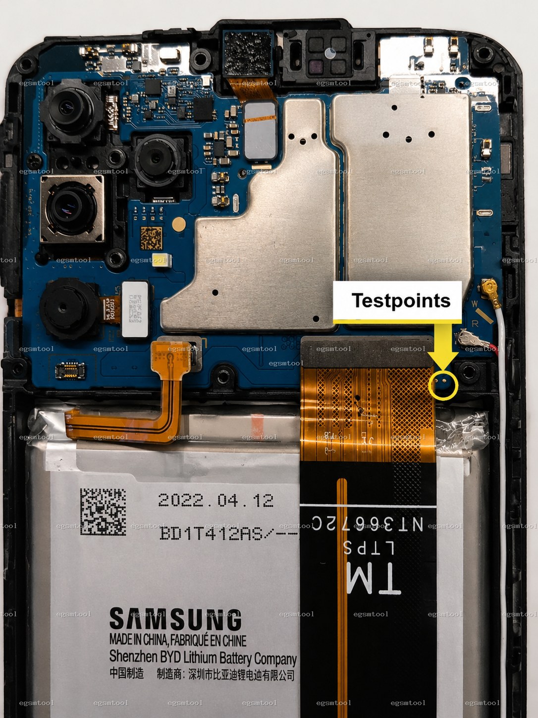 Samsung Samsung Galaxy A13 models  SM-A135F   SM-A135M   SM-A135N   SM-A135U   SM-A135U1 test point diagram — EDL ISP BROM pinout