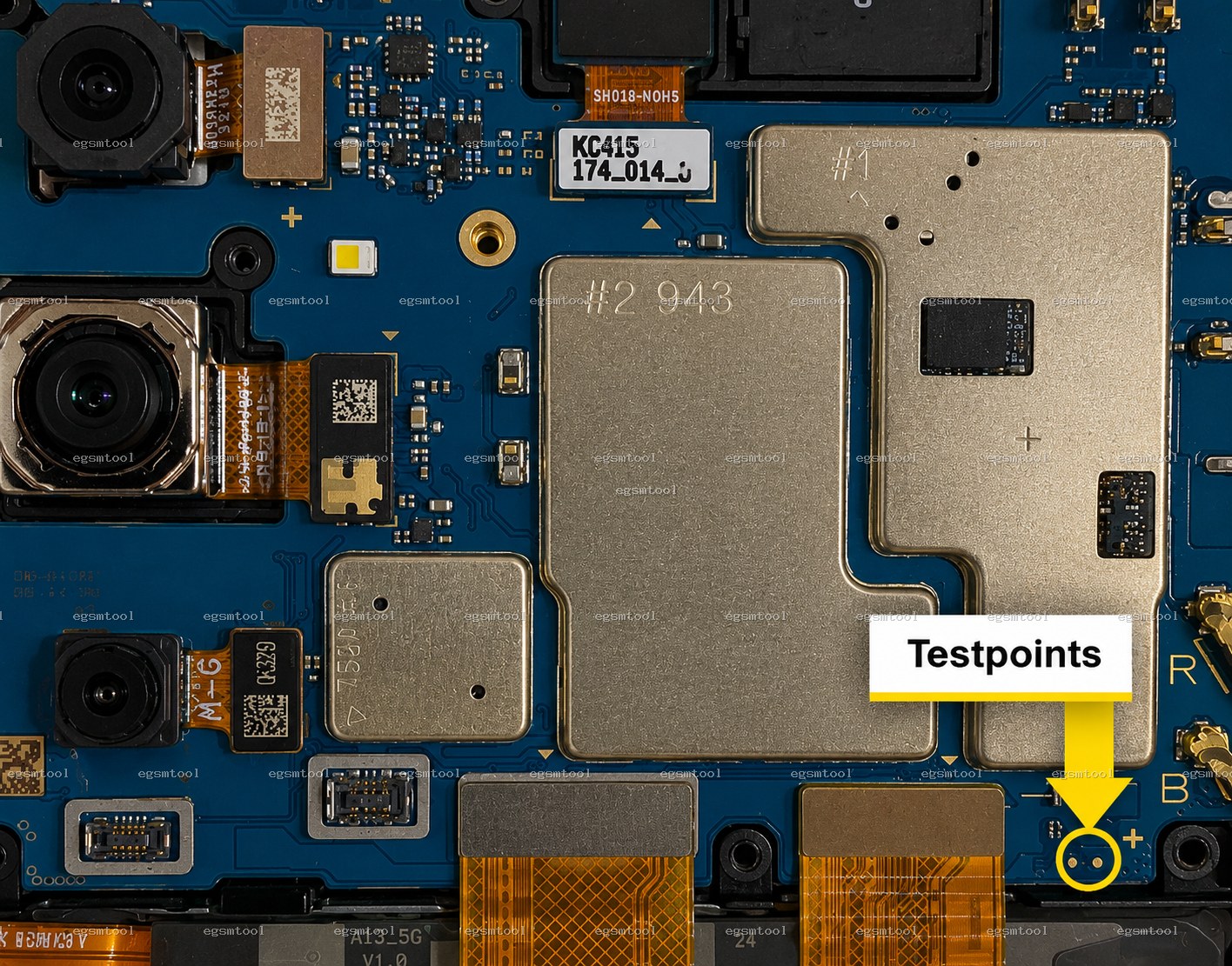 Samsung Samsung Galaxy A14 models  SM-A145F   SM-A145FB   SM-A145M   SM-A145MB test point diagram — EDL ISP BROM pinout