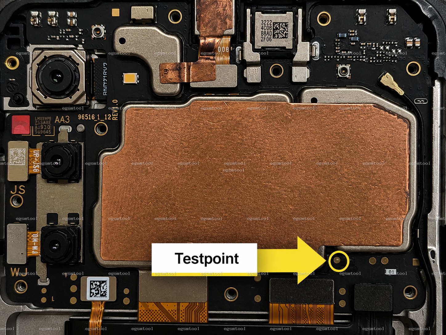 Samsung Samsung Galaxy A03s models   SM-S134DL test point diagram — EDL ISP BROM pinout