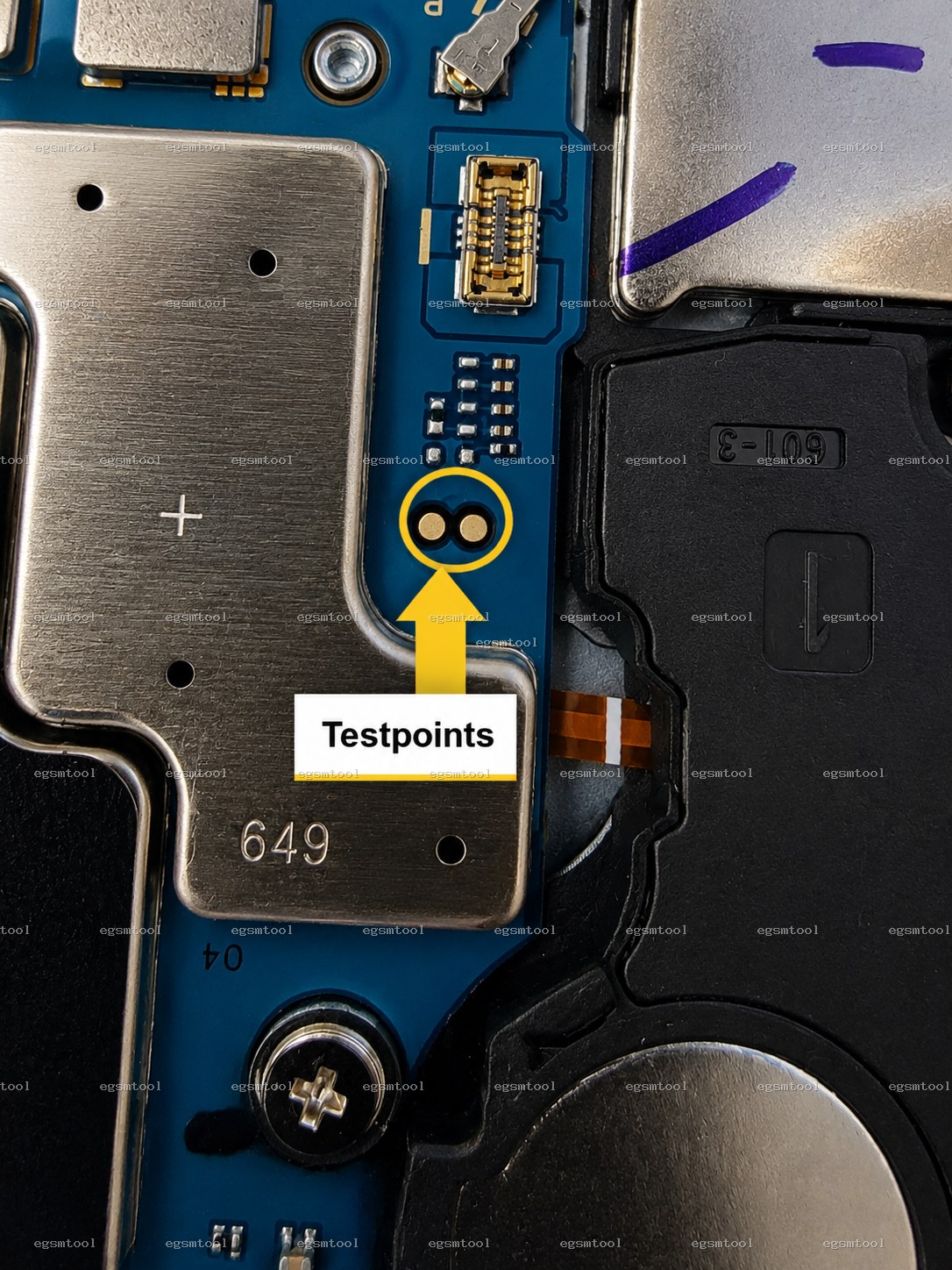 Samsung Samsung Galaxy Tab S7 models   SM-T8750 test point diagram — EDL ISP BROM pinout