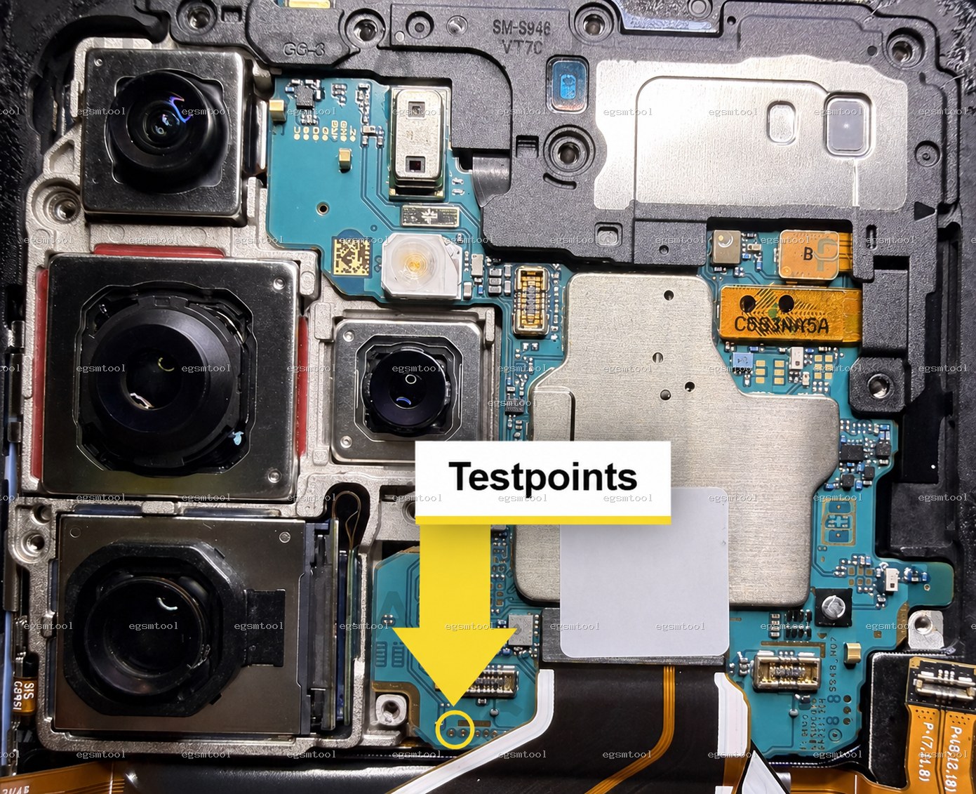 Samsung Samsung Galaxy S26 Ultra models   SM-S948B test point diagram — EDL ISP BROM pinout