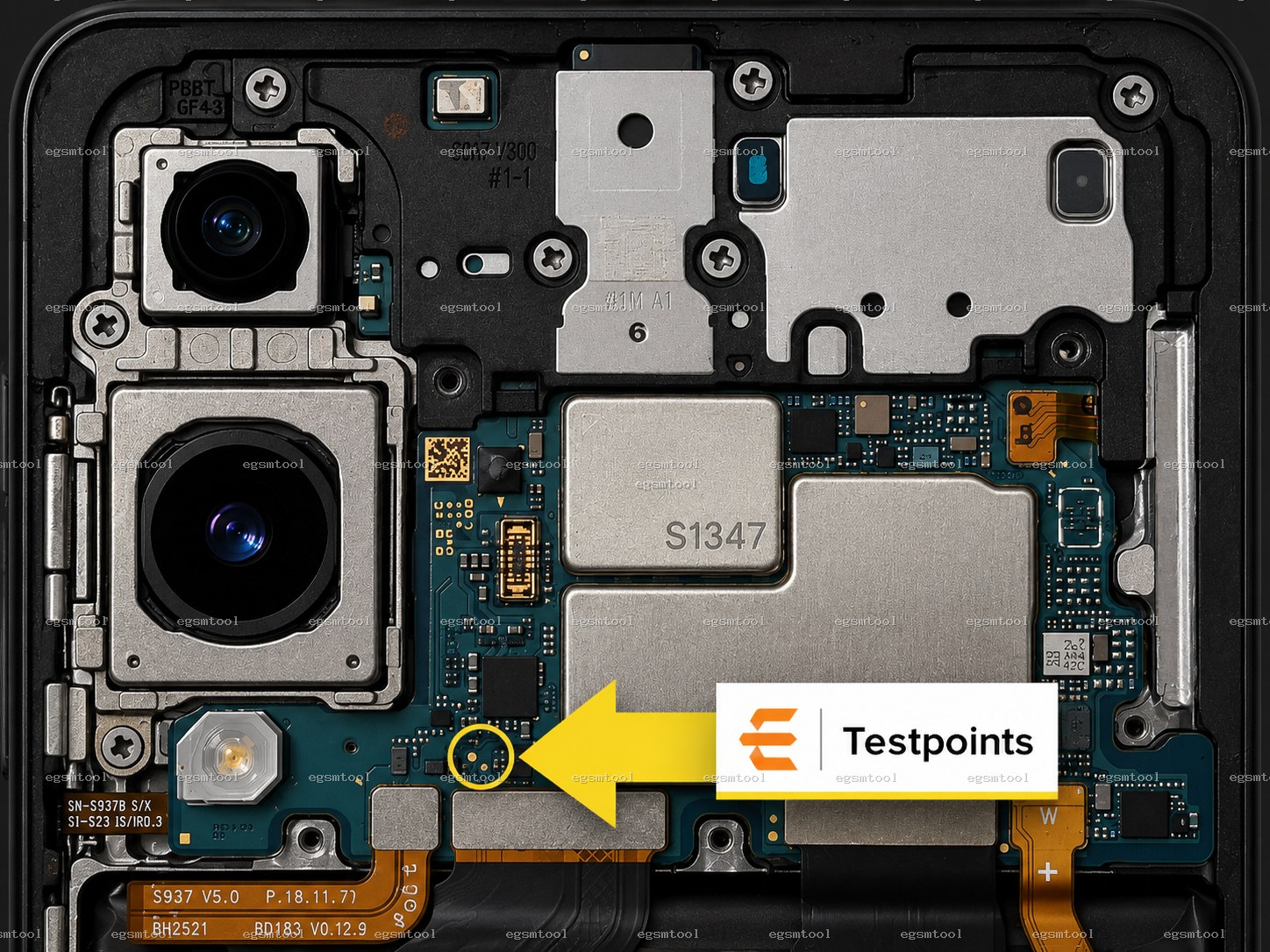 Samsung Samsung Galaxy S25 Edge models   SM-S937B test point diagram — EDL ISP BROM pinout