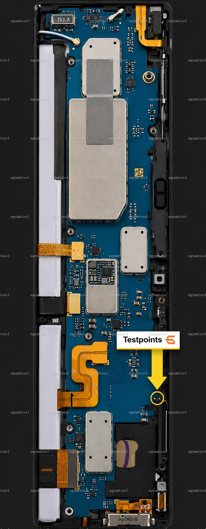 Samsung Samsung Galaxy Tab S7 FE models SM T733 test point diagram — EDL ISP BROM pinout