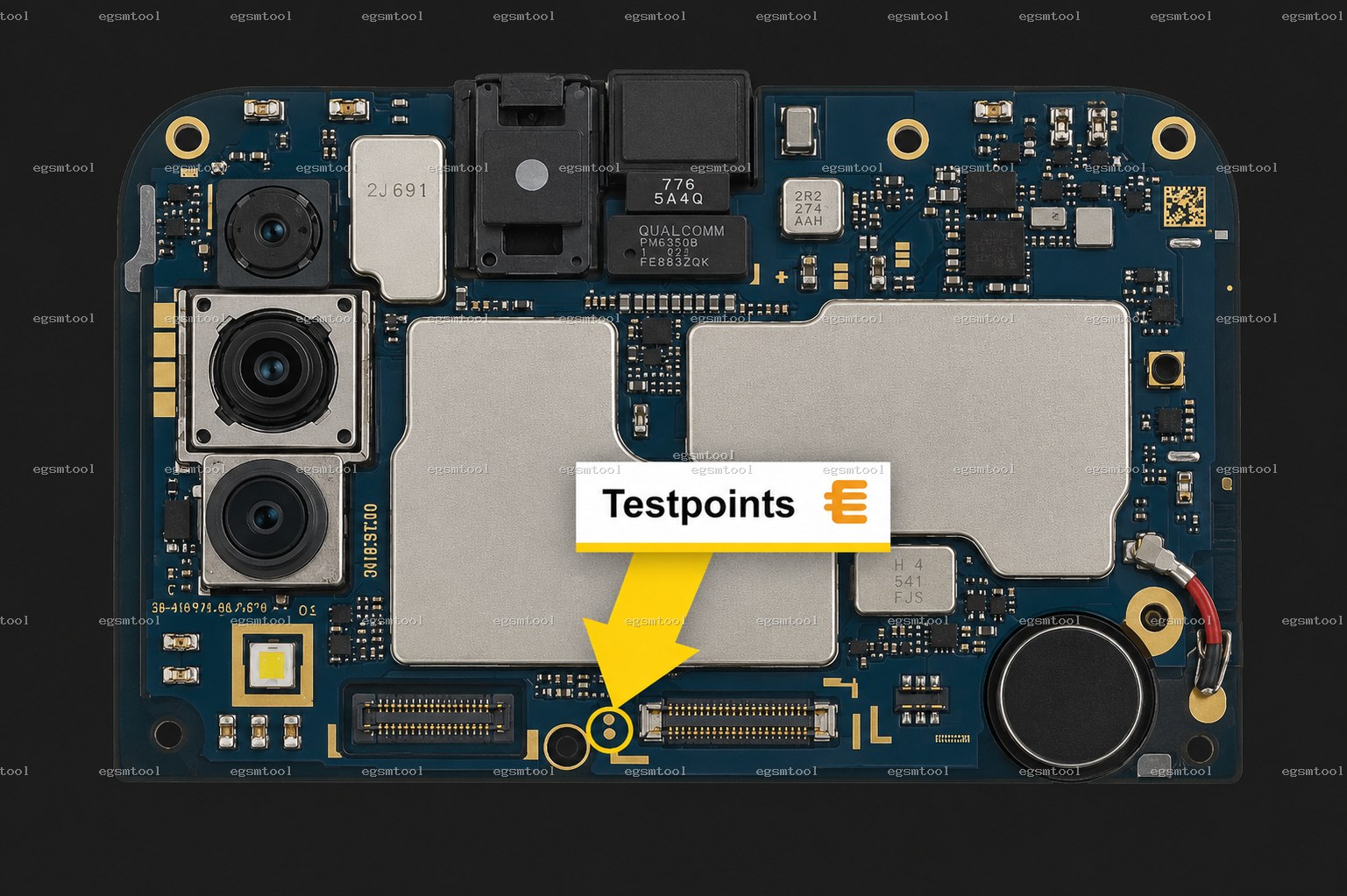 Samsung Samsung Galaxy A50s SM A5070 SM 5070F test point diagram — EDL ISP BROM pinout