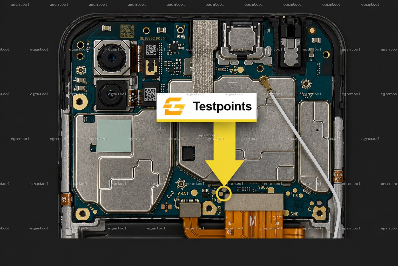 Samsung Samsung Galaxy A01 models SM-A015G test point diagram — EDL ISP BROM pinout