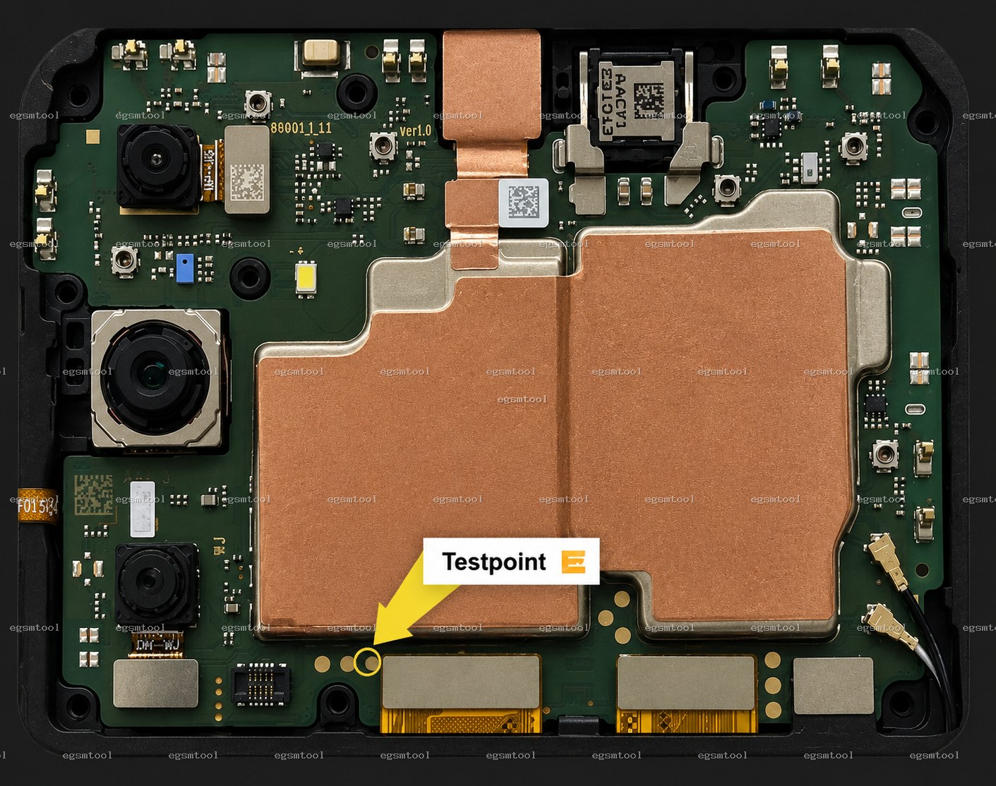 Samsung Samsung Galaxy A14 5G SM A146P test point diagram — EDL ISP BROM pinout