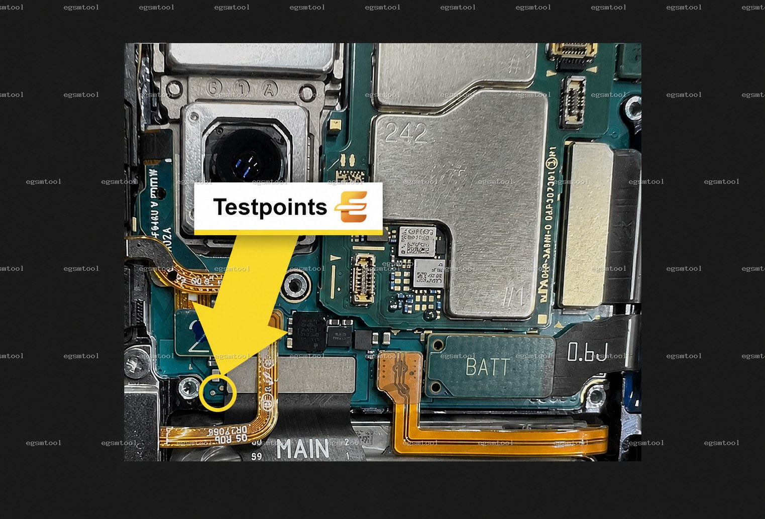 Samsung Samsung Galaxy Z Fold 5 5G SM F946U SM F946U1 test point diagram — EDL ISP BROM pinout