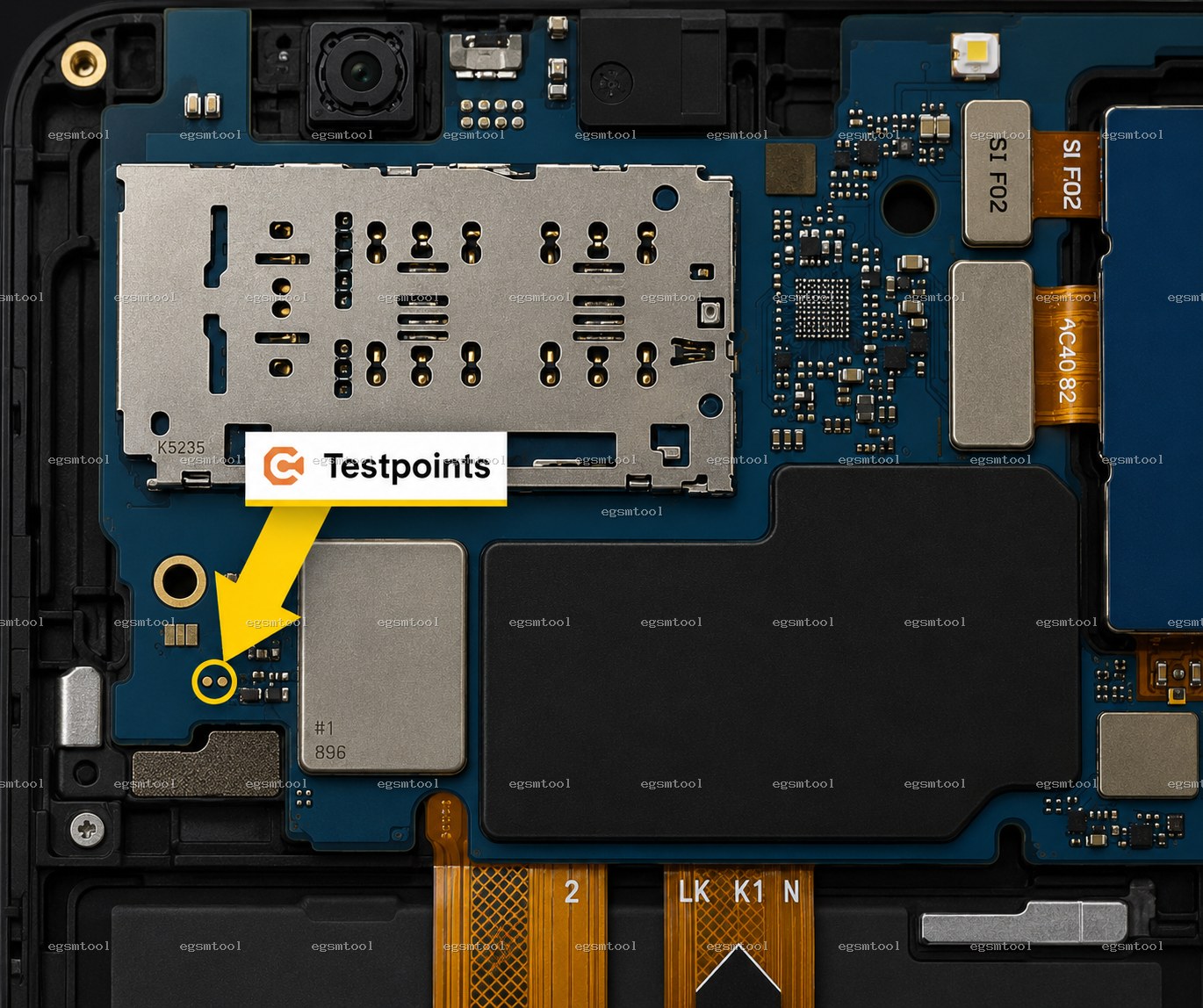 Samsung Samsung Galaxy A7 2018 SM A750G SM A750GN SM A750F SM A750FN test point diagram — EDL ISP BROM pinout