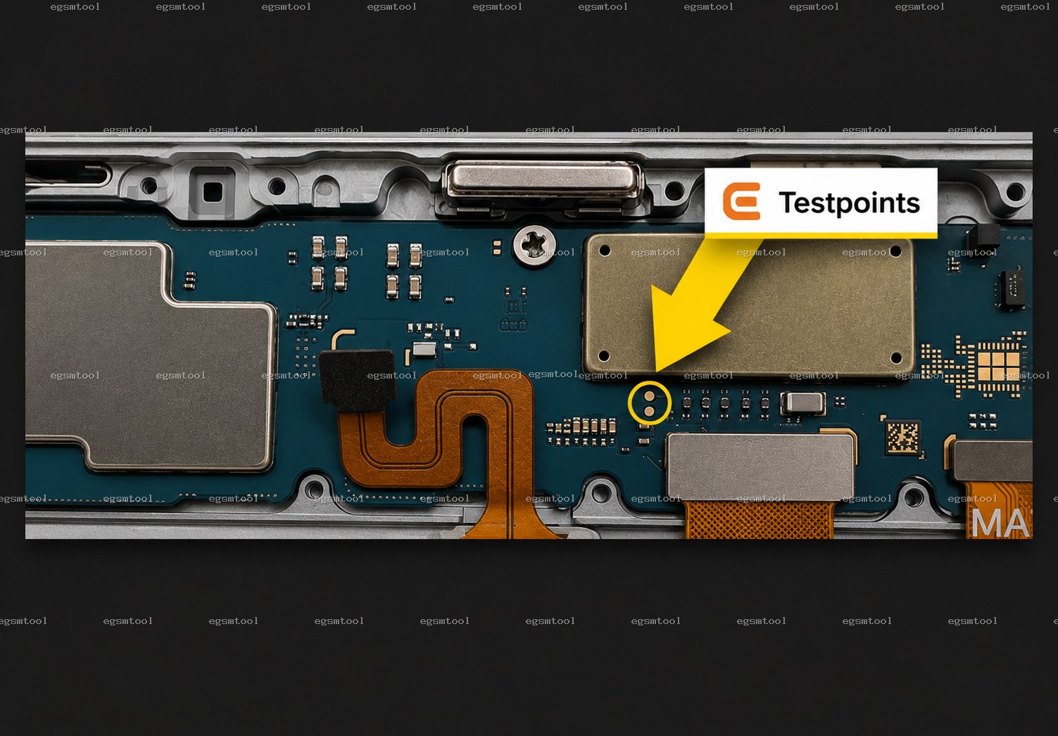 Samsung Samsung Galaxy Tab S6 Lite 2022 SM P613 SM P619 test point diagram — EDL ISP BROM pinout