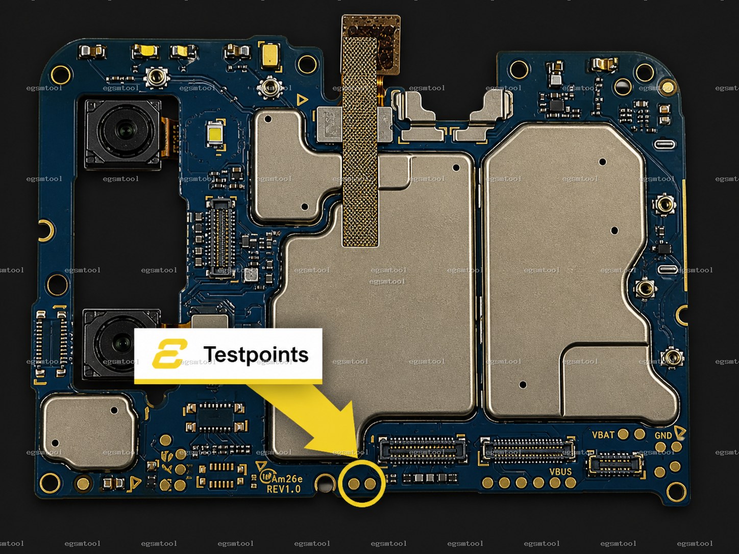 Samsung Samsung Galaxy A02s models      SM-A025U test point diagram — EDL ISP BROM pinout