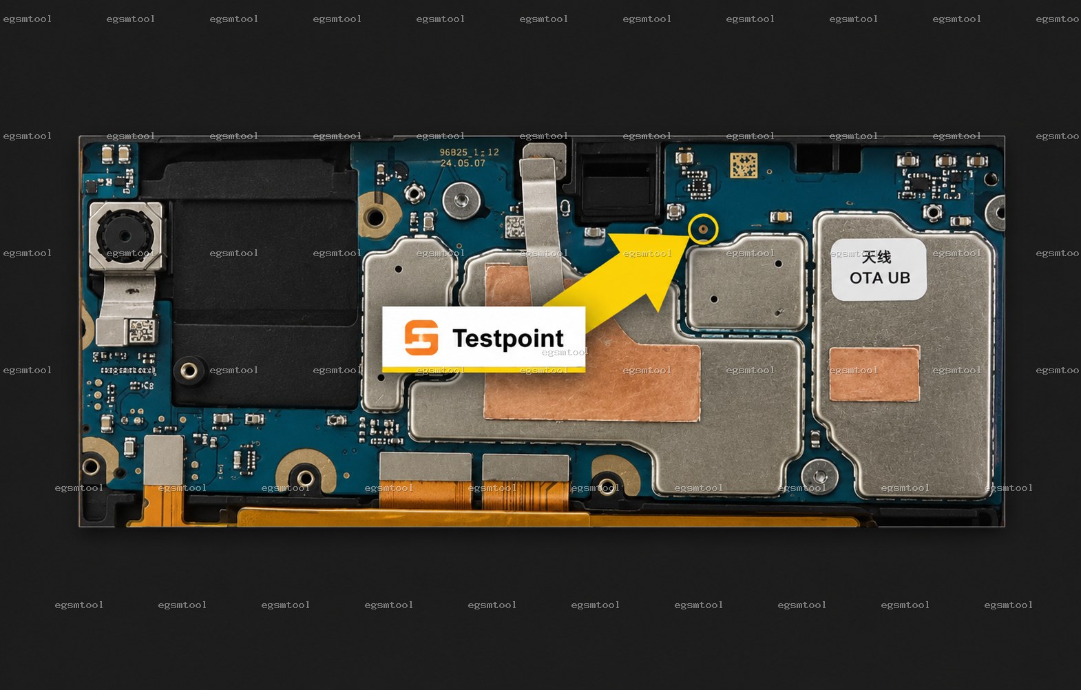 Samsung Samsung Galaxy Tab A7 Lite SM T225N test point diagram — EDL ISP BROM pinout