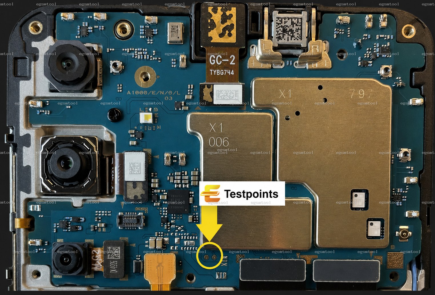 Samsung Samsung Galaxy A16 5G SM A166B SM A166E SM A166M SM A166U test point diagram — EDL ISP BROM pinout