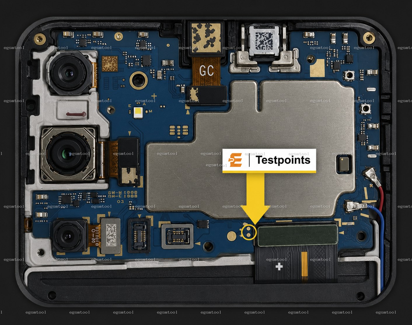 Samsung Samsung Galaxy M15 5G SM M156B test point diagram — EDL ISP BROM pinout