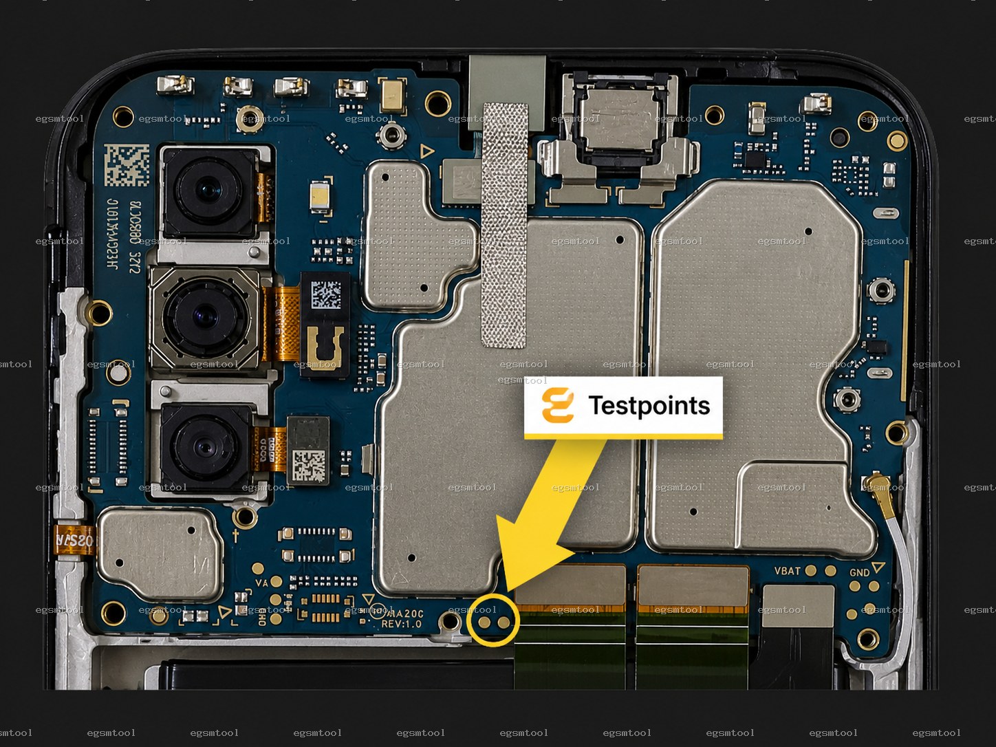 Samsung Samsung Galaxy A02s models    SM-A025A     SM-A025AZ test point diagram — EDL ISP BROM pinout