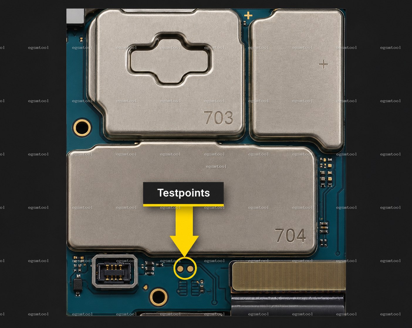 Samsung Samsung Galaxy M35 5G SM M356B test point diagram — EDL ISP BROM pinout