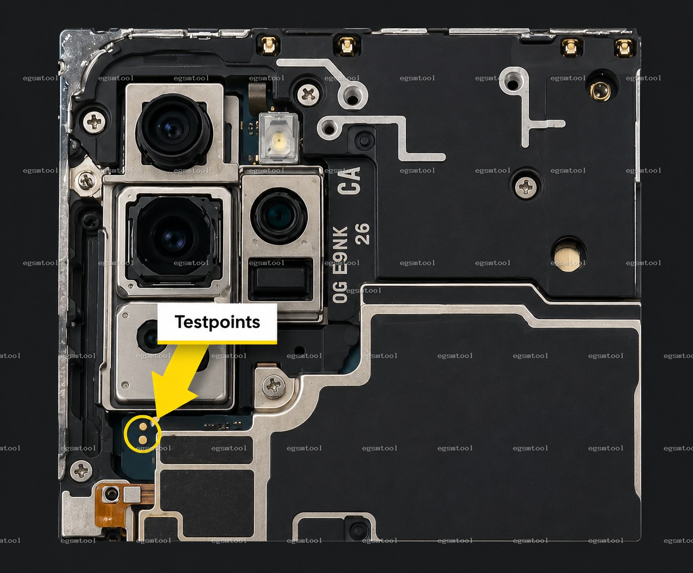 Samsung Samsung Galaxy Note 10+ 5G SM N976U test point diagram — EDL ISP BROM pinout