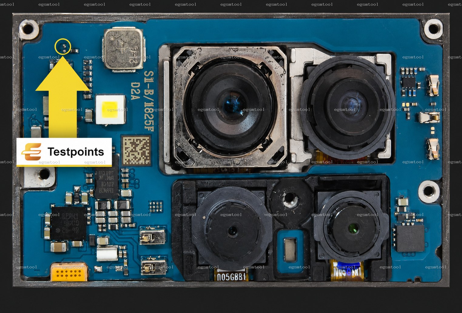 Samsung Samsung Galaxy M62 SM M625F test point diagram — EDL ISP BROM pinout