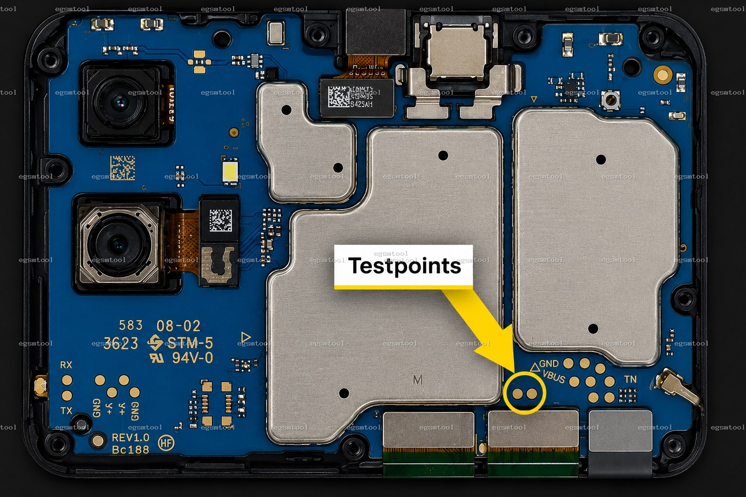 Samsung Samsung Galaxy F04 SM E045F test point diagram — EDL ISP BROM pinout
