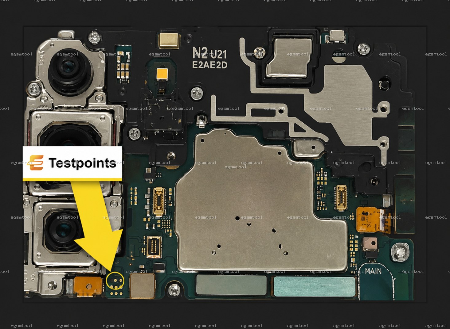 Samsung Samsung Galaxy S22 Plus 5G SM S906U SM S906U1 SM S906W SM S906E test point diagram — EDL ISP BROM pinout