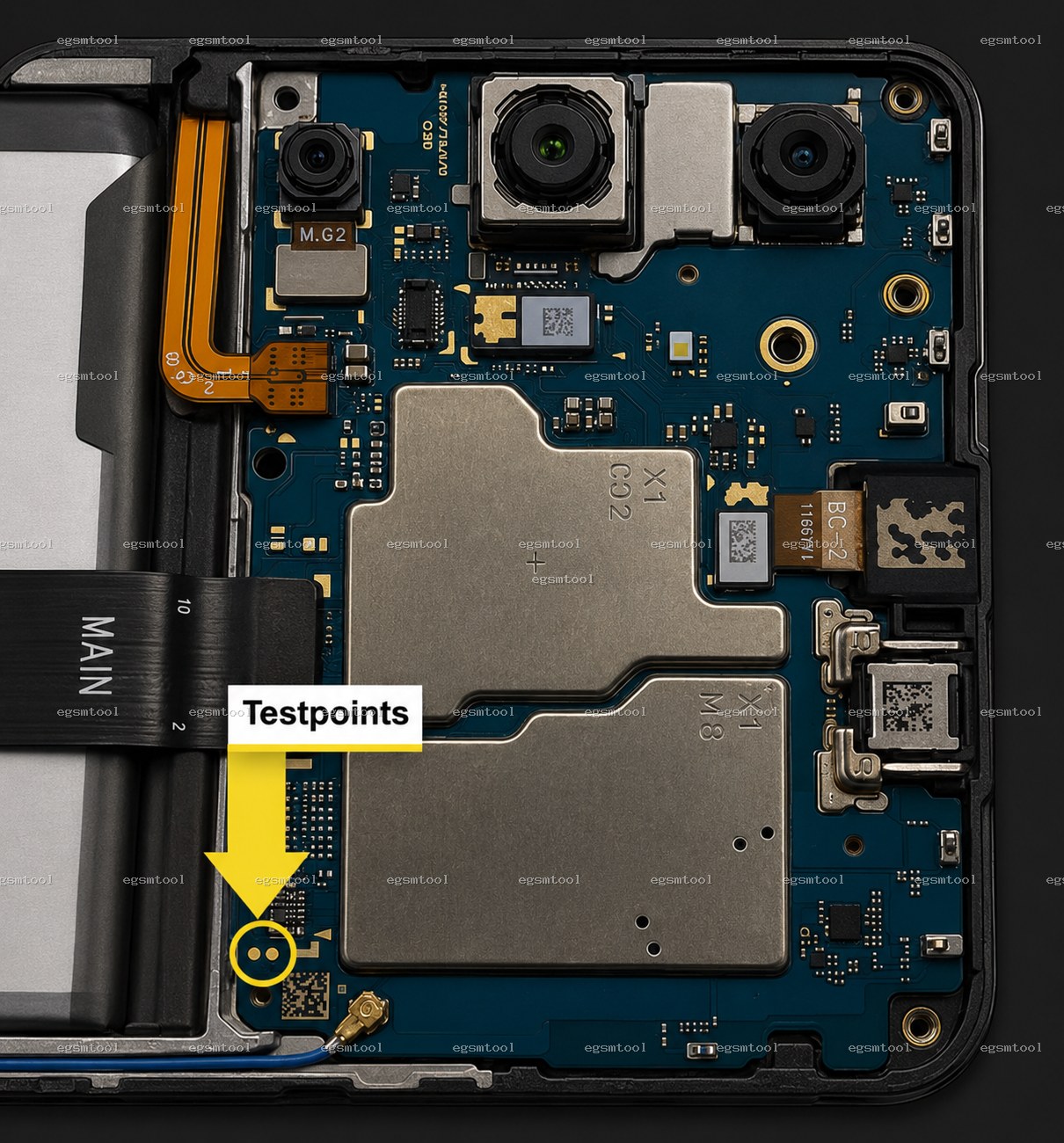 Samsung Samsung Galaxy A16 SM A165F SM A165M SM A165N test point diagram — EDL ISP BROM pinout