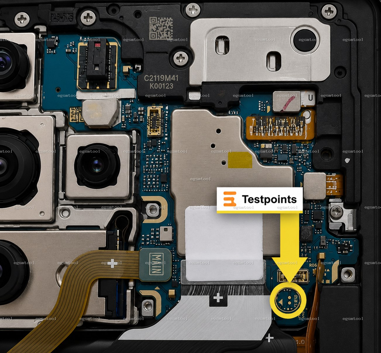 Samsung Samsung Galaxy S25 Ultra SM S938U SM S938U1 SM S938W test point diagram — EDL ISP BROM pinout