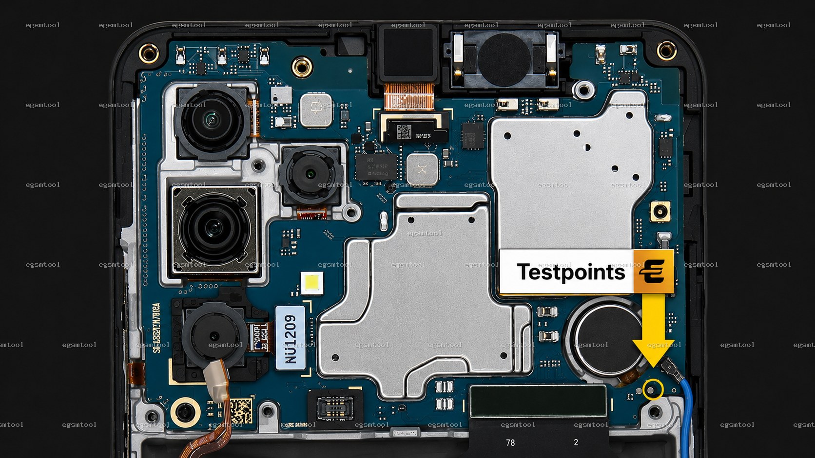 Samsung Samsung Galaxy A32 models SM A325N test point diagram — EDL ISP BROM pinout