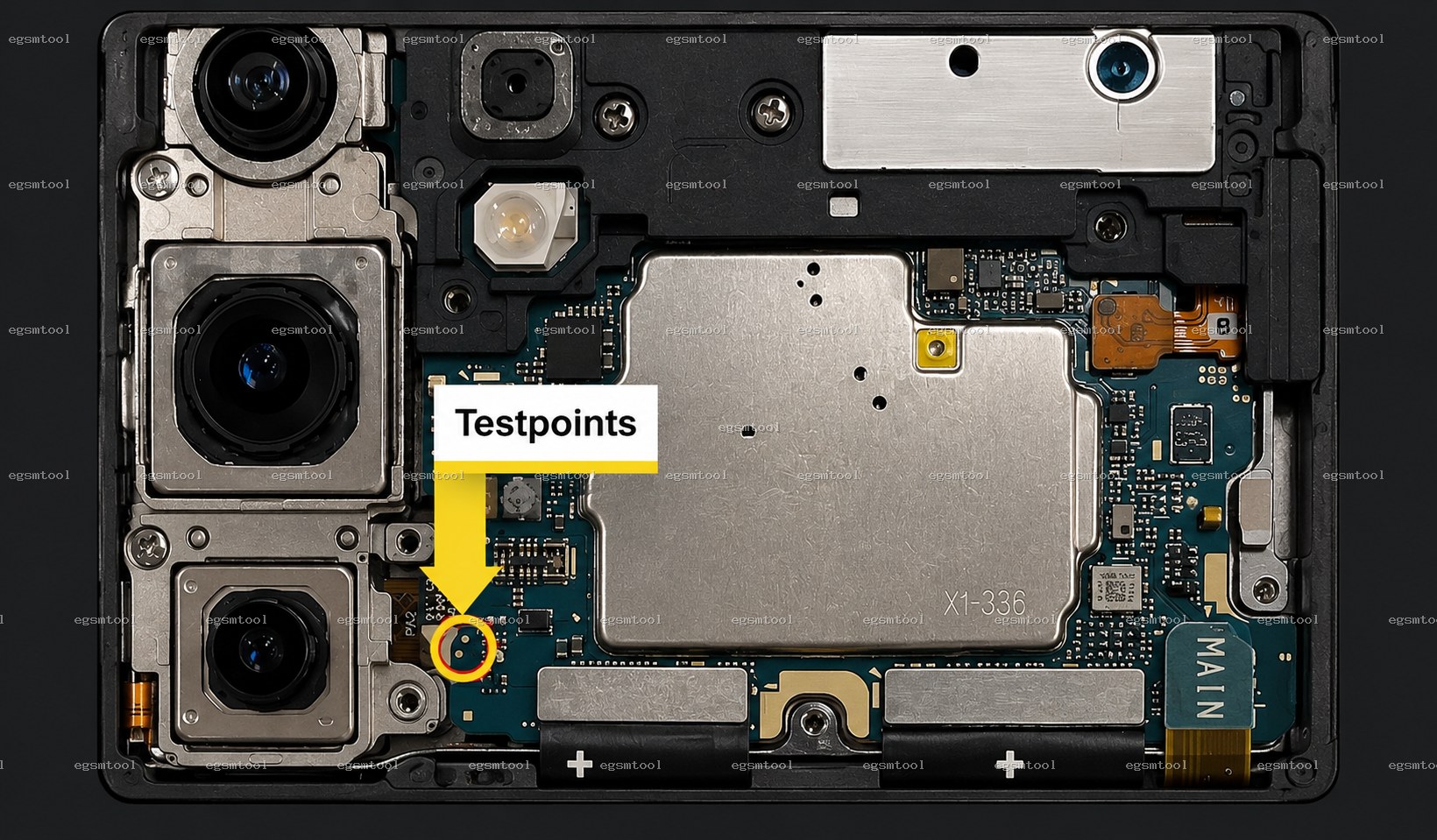 Samsung Samsung Galaxy S25 Plus models SM S936W test point diagram — EDL ISP BROM pinout