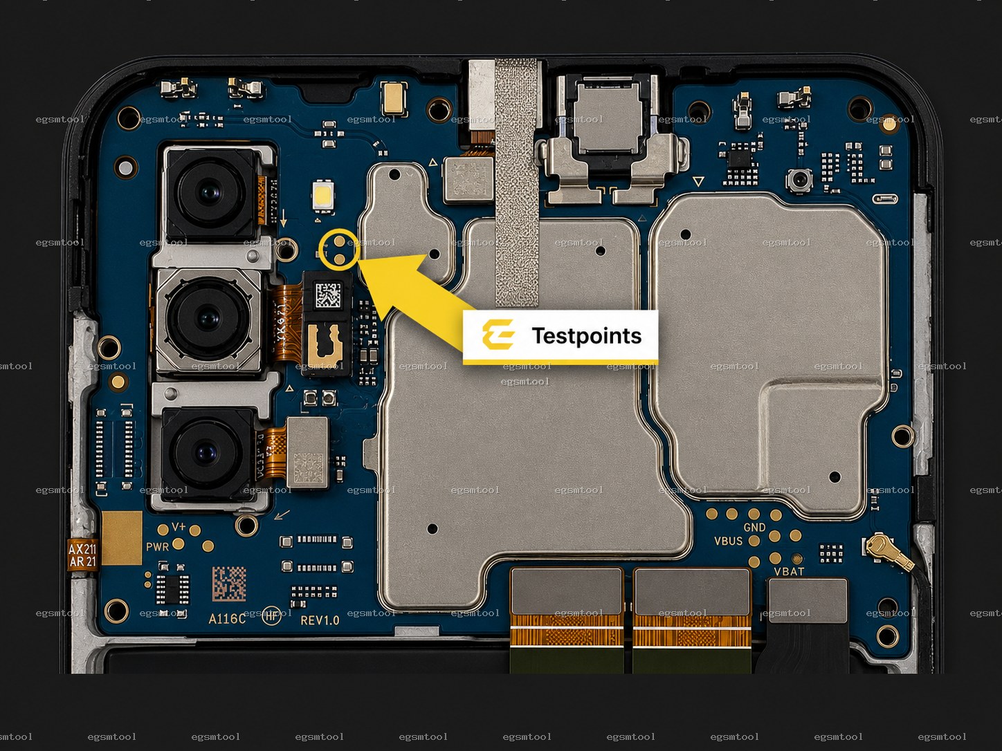 Samsung Samsung Galaxy A02s models    SM-A025M test point diagram — EDL ISP BROM pinout