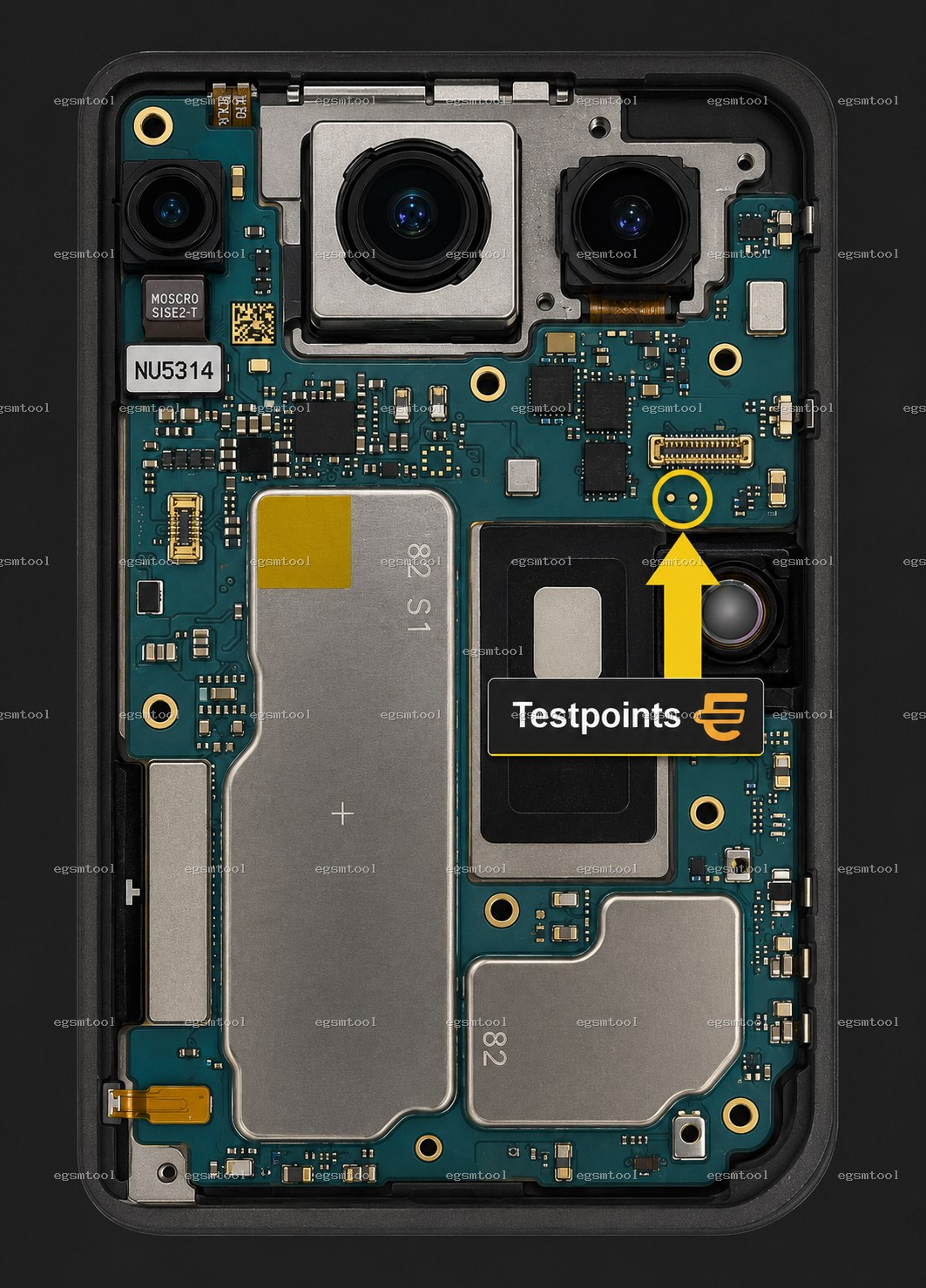 Samsung Samsung Galaxy A36 5G models SM A366B test point diagram — EDL ISP BROM pinout