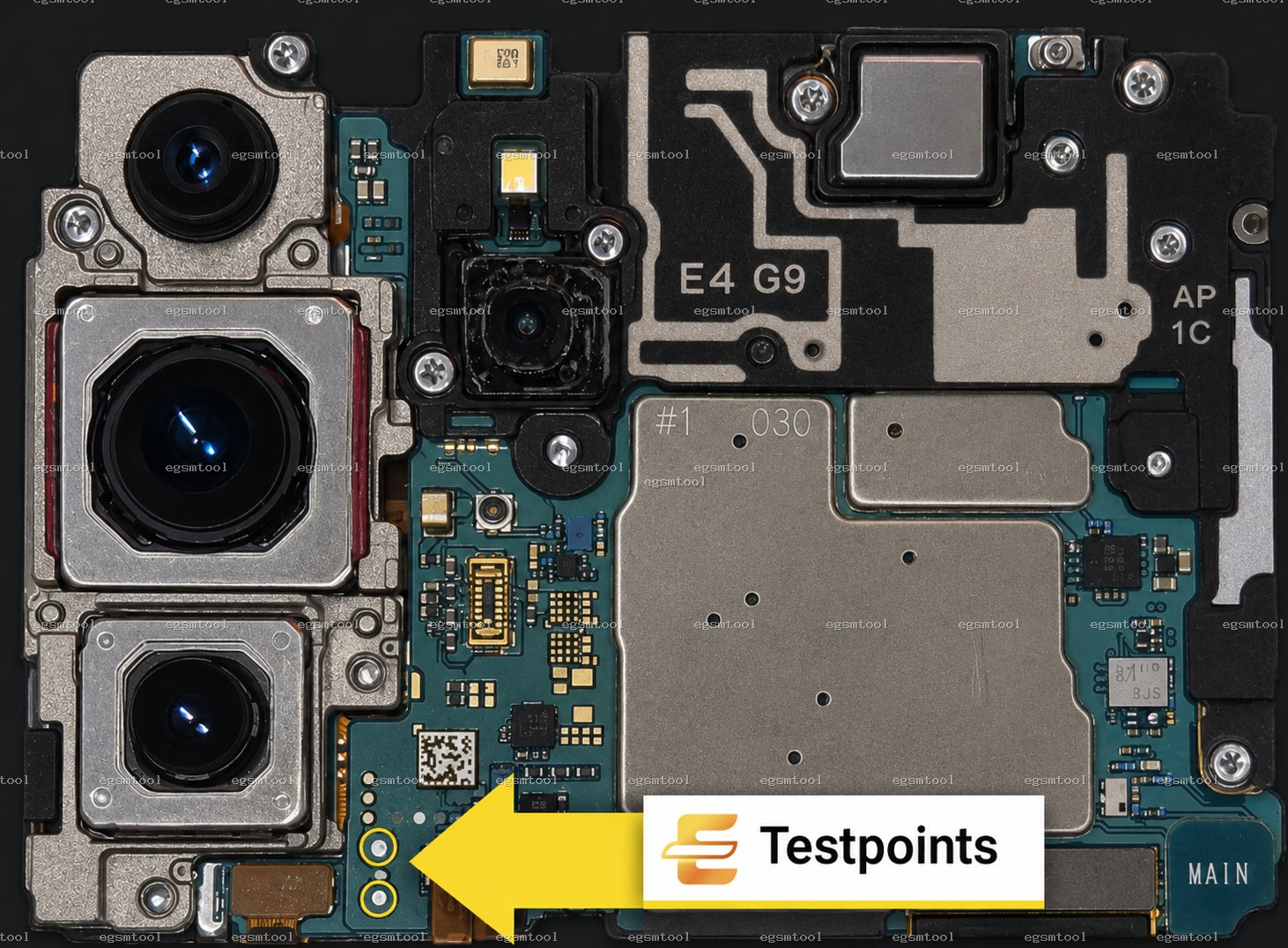 Samsung Samsung Galaxy S22 5G models SM S901E test point diagram — EDL ISP BROM pinout
