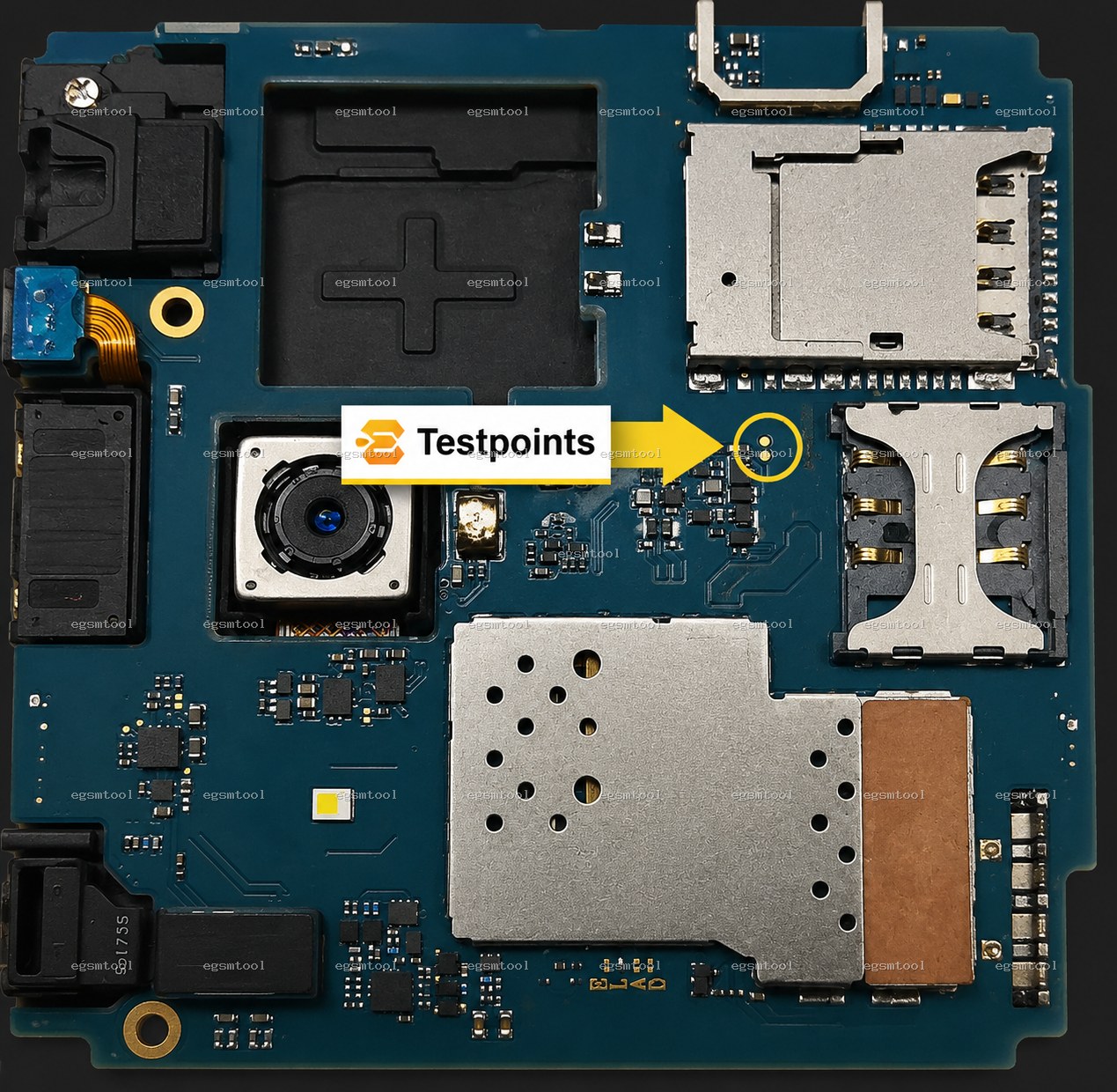 Samsung Samsung Galaxy J2 Prime models SM G532M test point diagram — EDL ISP BROM pinout