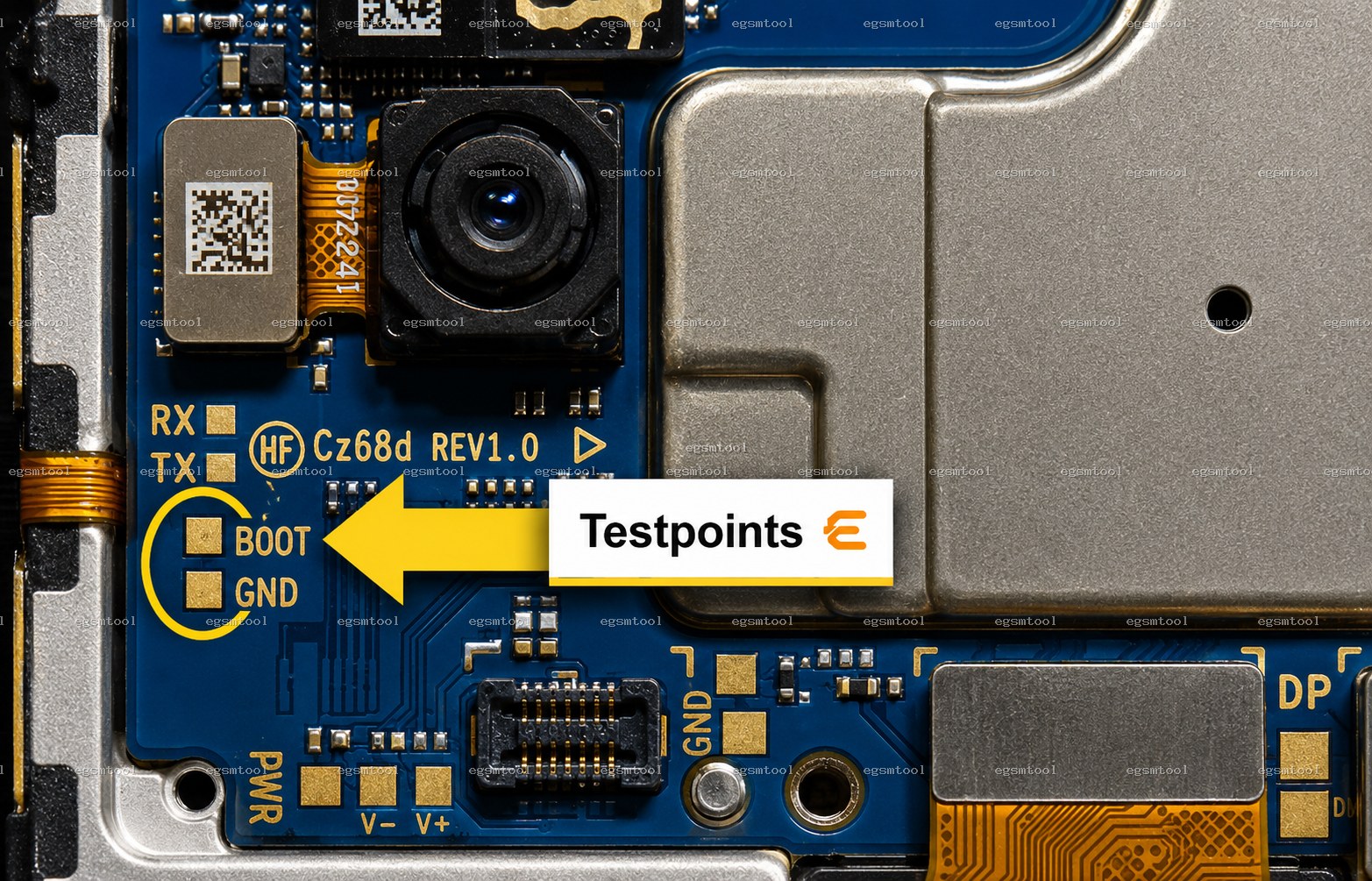 Samsung Samsung Galaxy A07 models SM A075F SM A075M test point diagram — EDL ISP BROM pinout