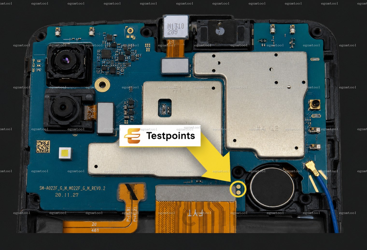Samsung Samsung Galaxy A02 SM A022F SM A022G SM A022M test point diagram — EDL ISP BROM pinout