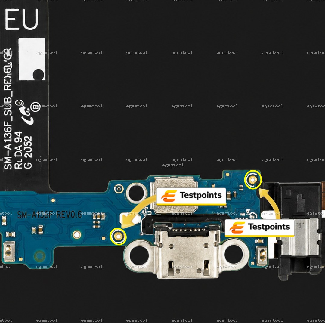 Samsung Samsung Galaxy A3 2016 SM A310F test point diagram — EDL ISP BROM pinout