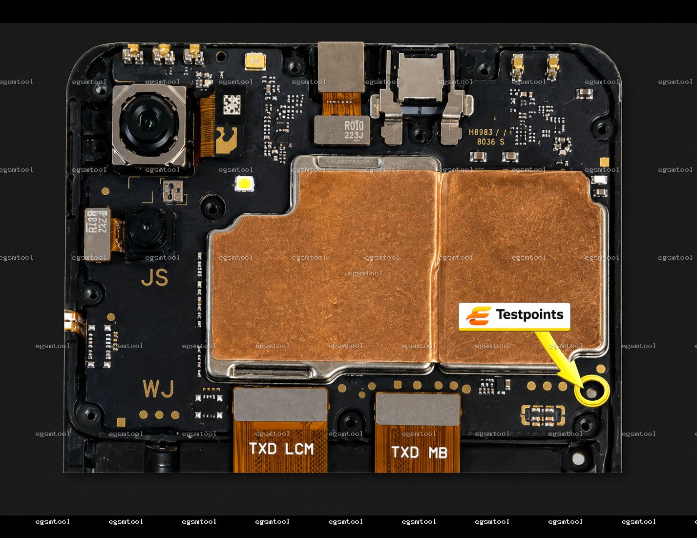 Samsung Samsung Galaxy A04 SM A045F test point diagram — EDL ISP BROM pinout