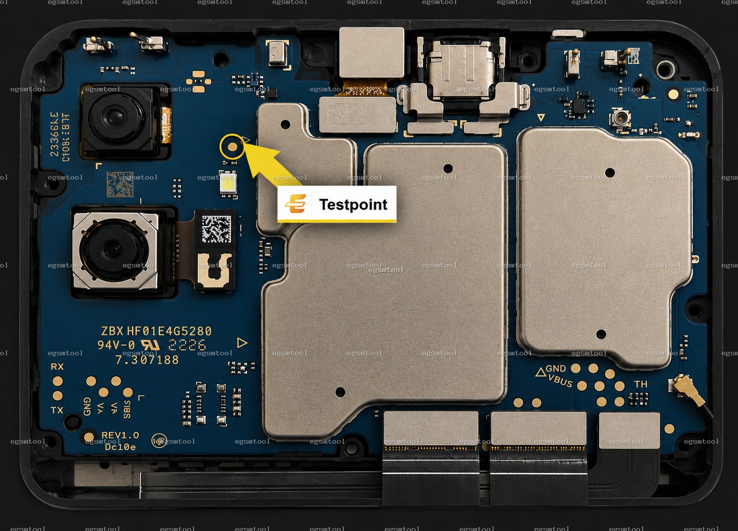 Samsung Samsung Galaxy A04e SM A042F test point diagram — EDL ISP BROM pinout
