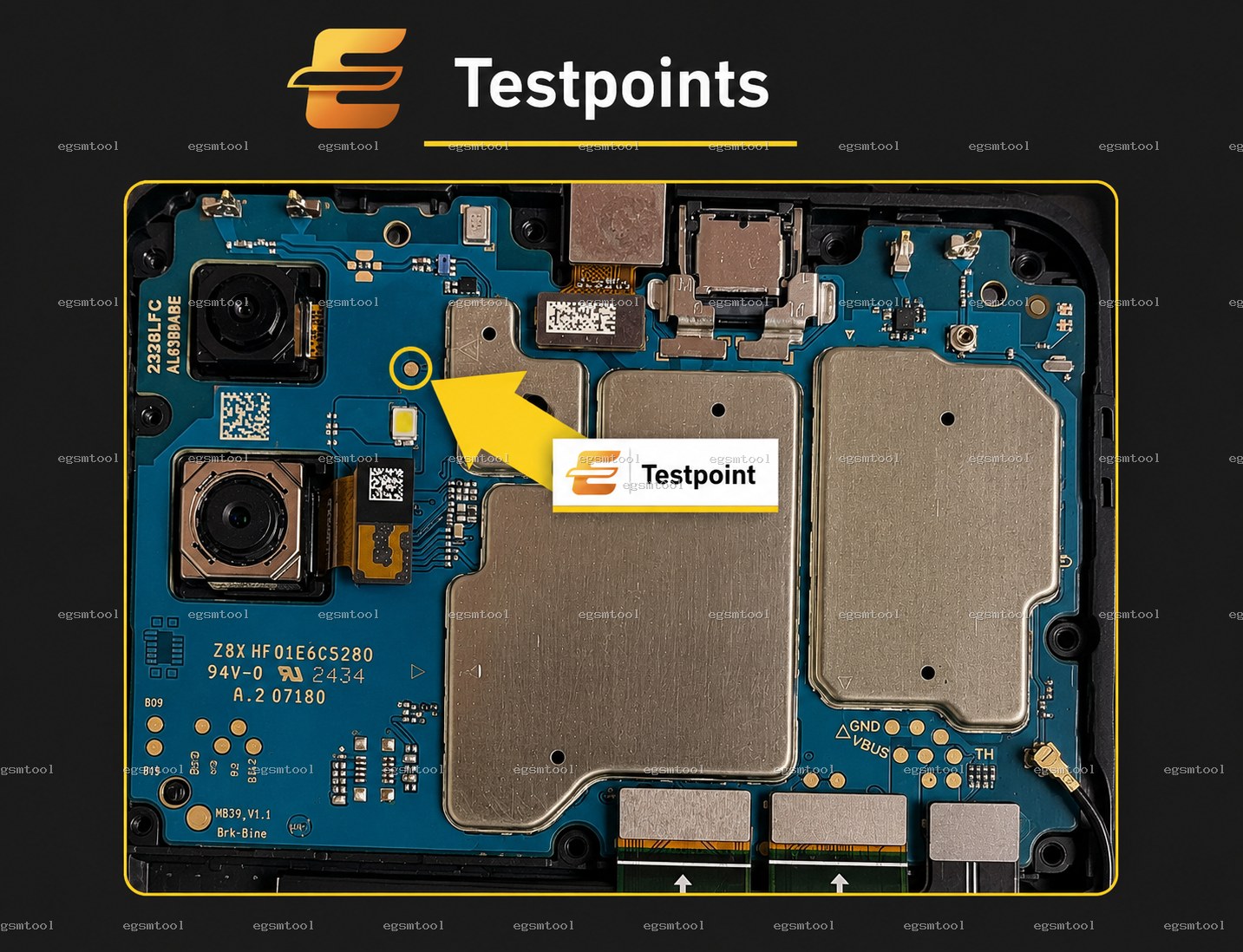Samsung Samsung Galaxy A04e SM A042M test point diagram — EDL ISP BROM pinout