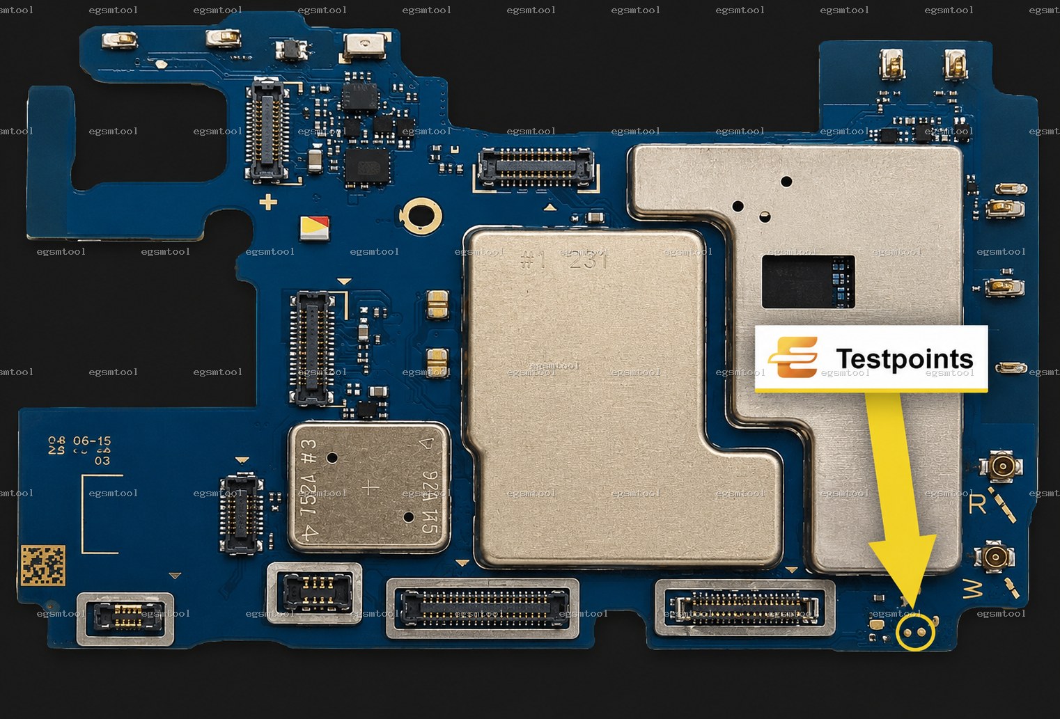 Samsung Samsung Galaxy A14 5G SM A146B test point diagram — EDL ISP BROM pinout
