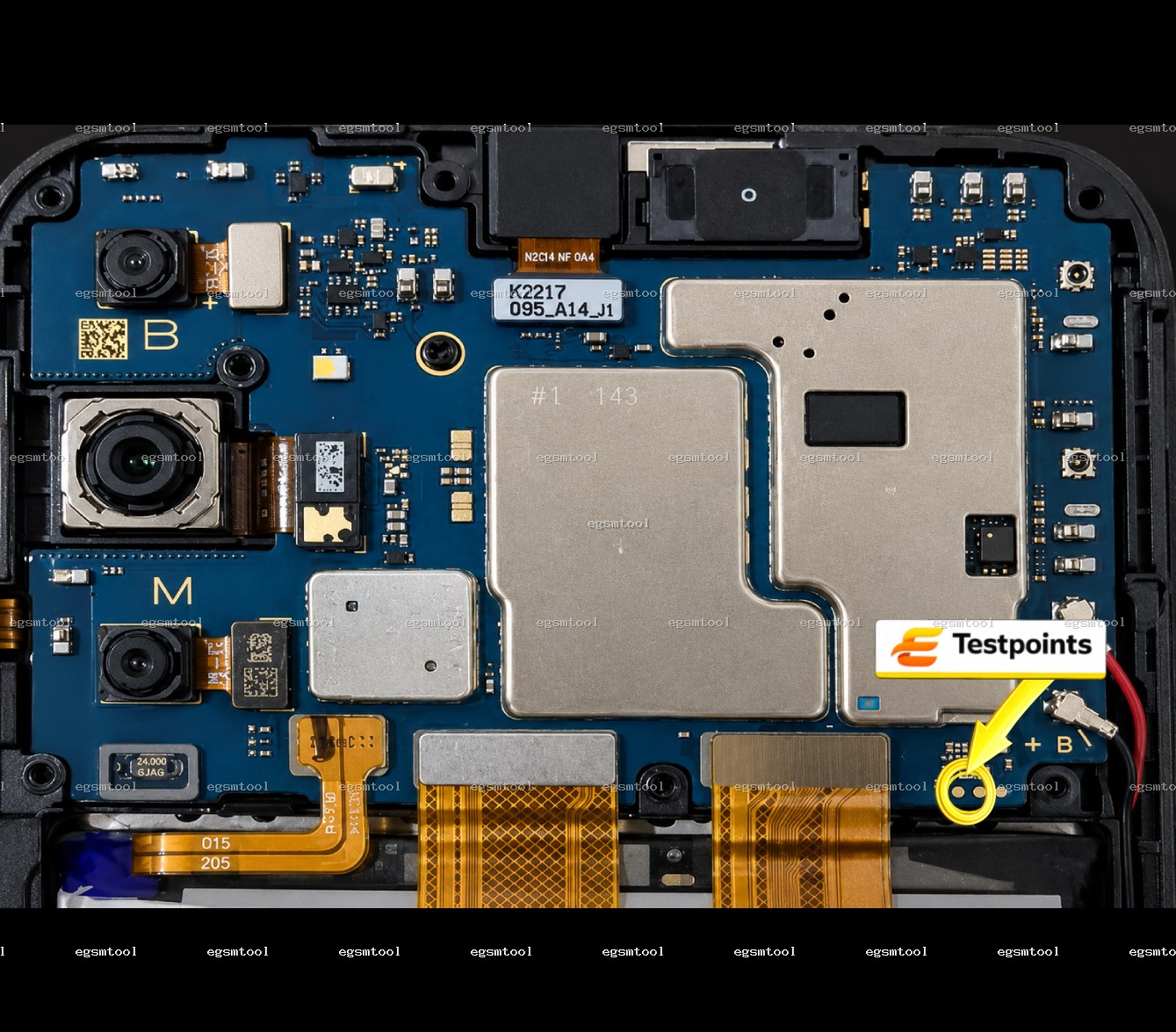 Samsung Samsung Galaxy A14 5G SM A146M test point diagram — EDL ISP BROM pinout
