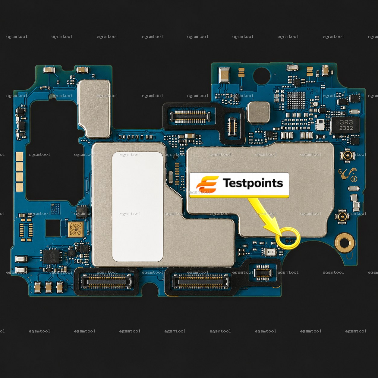Samsung Samsung Galaxy A20 SM A205F test point diagram — EDL ISP BROM pinout