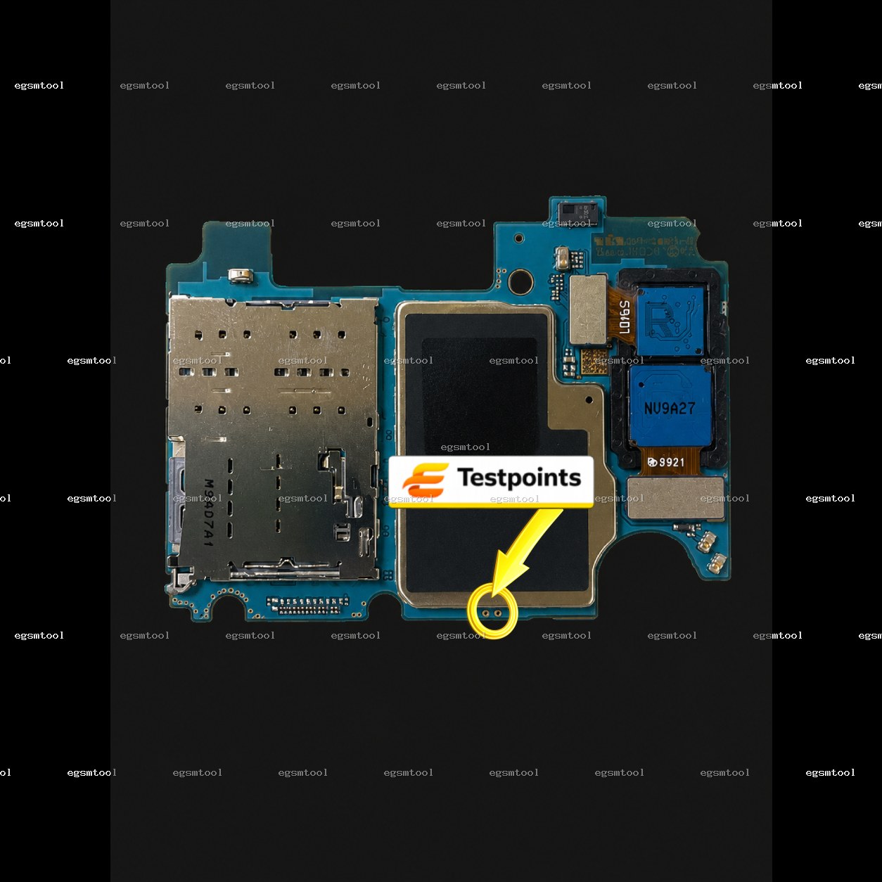 Samsung Samsung Galaxy A20e SM A202F test point diagram — EDL ISP BROM pinout