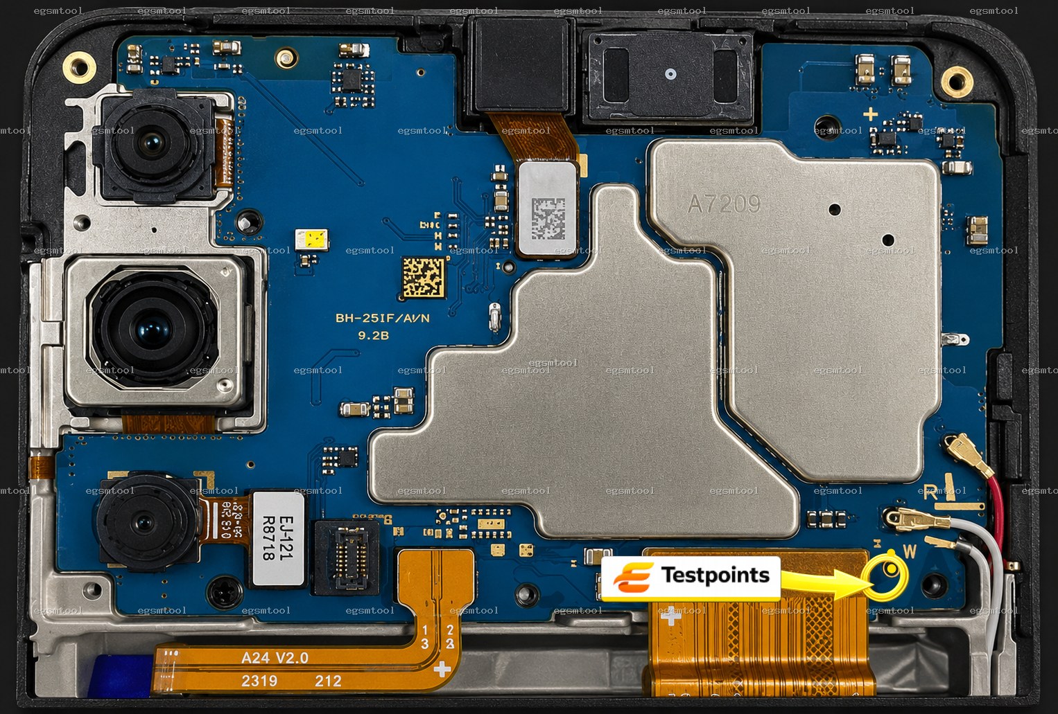 Samsung Samsung Galaxy A24 5G SM A245F test point diagram — EDL ISP BROM pinout