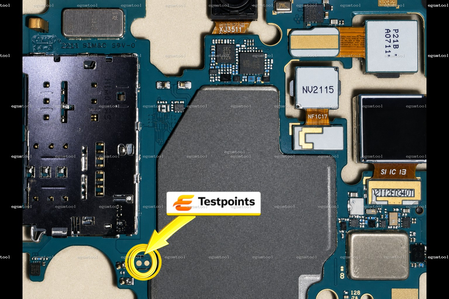 Samsung Samsung Galaxy A32 5G SM A326B SM A326K test point diagram — EDL ISP BROM pinout