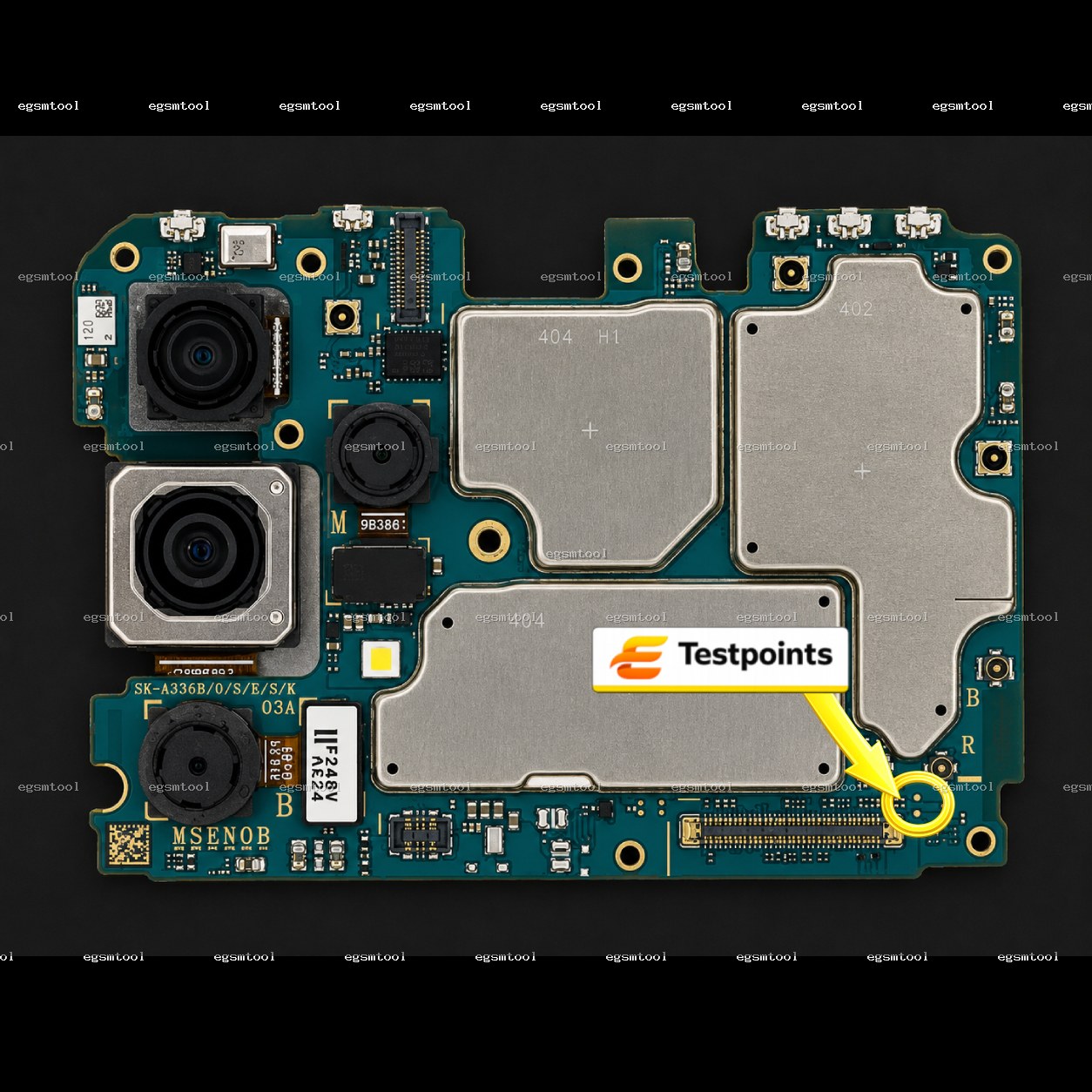 Samsung Samsung Galaxy A33 5G SM A3360 SM A336B SM A336E SM A336M test point diagram — EDL ISP BROM pinout