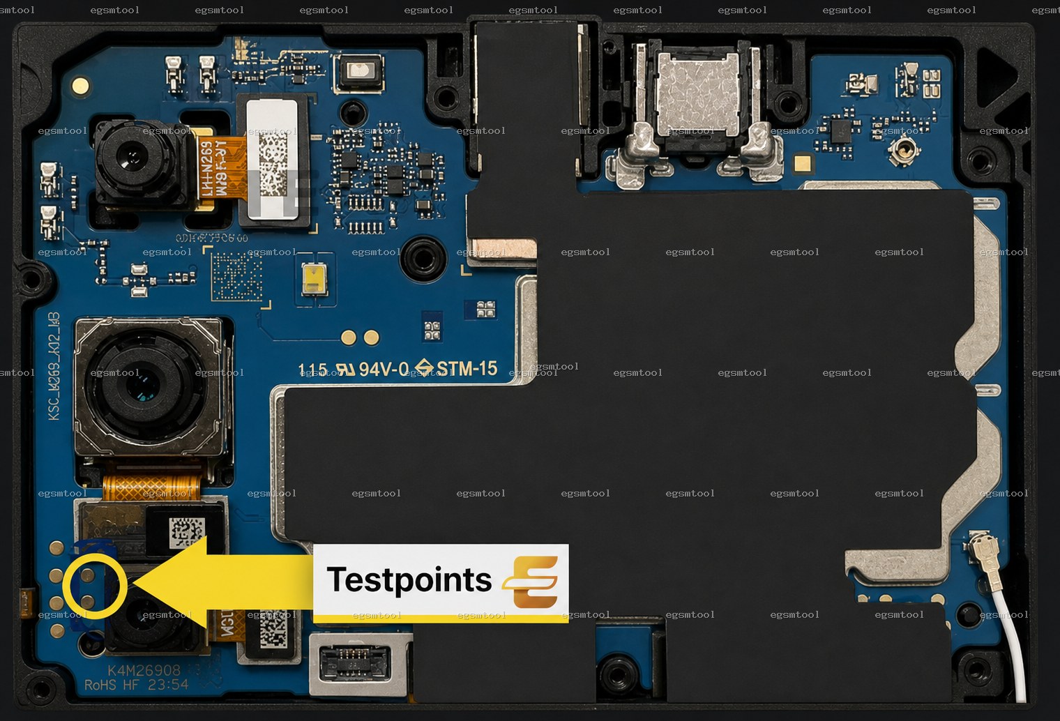 Samsung Samsung Galaxy A05s models SM-A057M      SM-A057G       SM-A057F test point diagram — EDL ISP BROM pinout