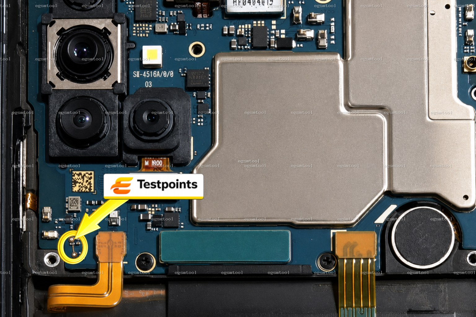 Samsung Samsung Galaxy A51 5G SM A516V test point diagram — EDL ISP BROM pinout