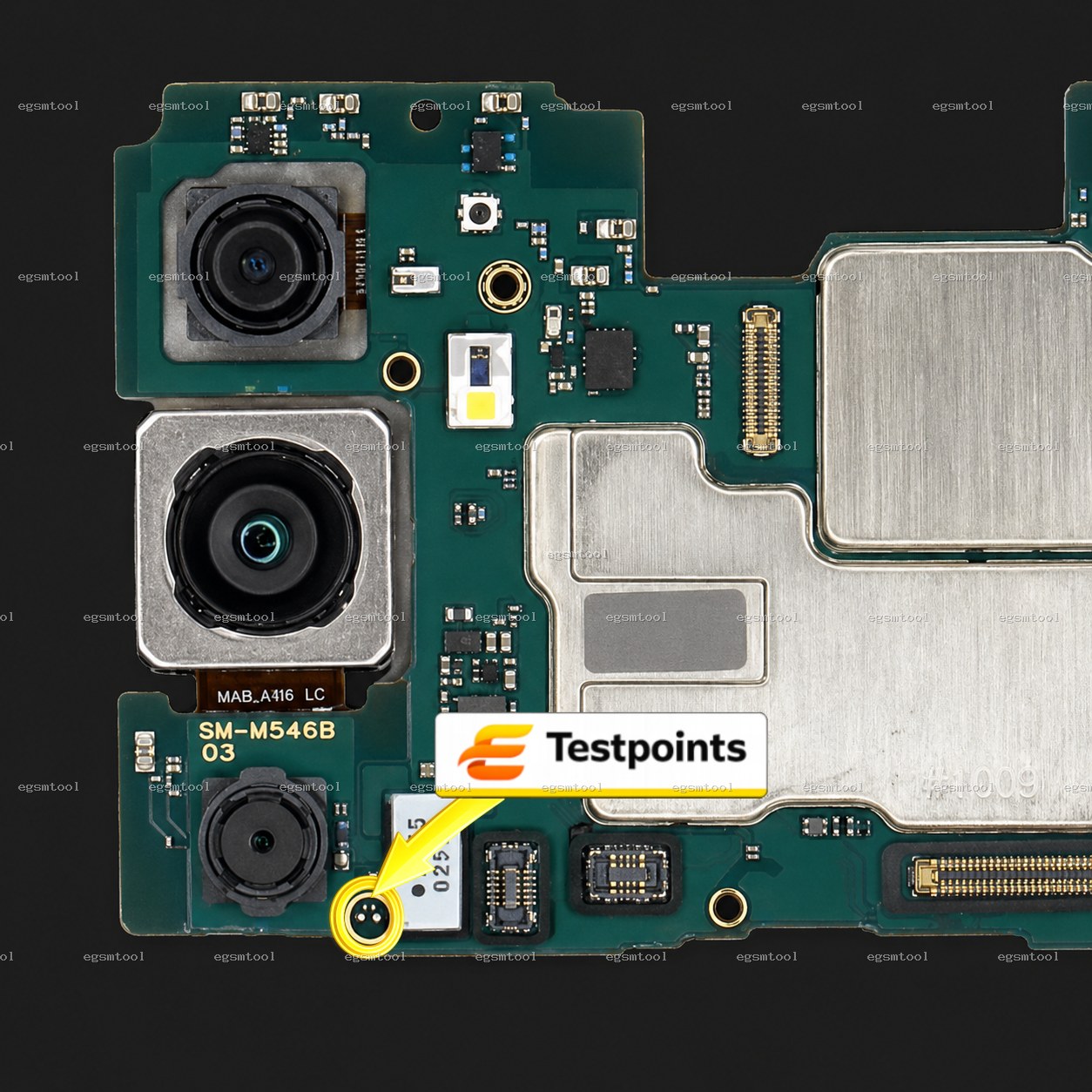 Samsung Samsung Galaxy F54 5G SM E546B test point diagram — EDL ISP BROM pinout
