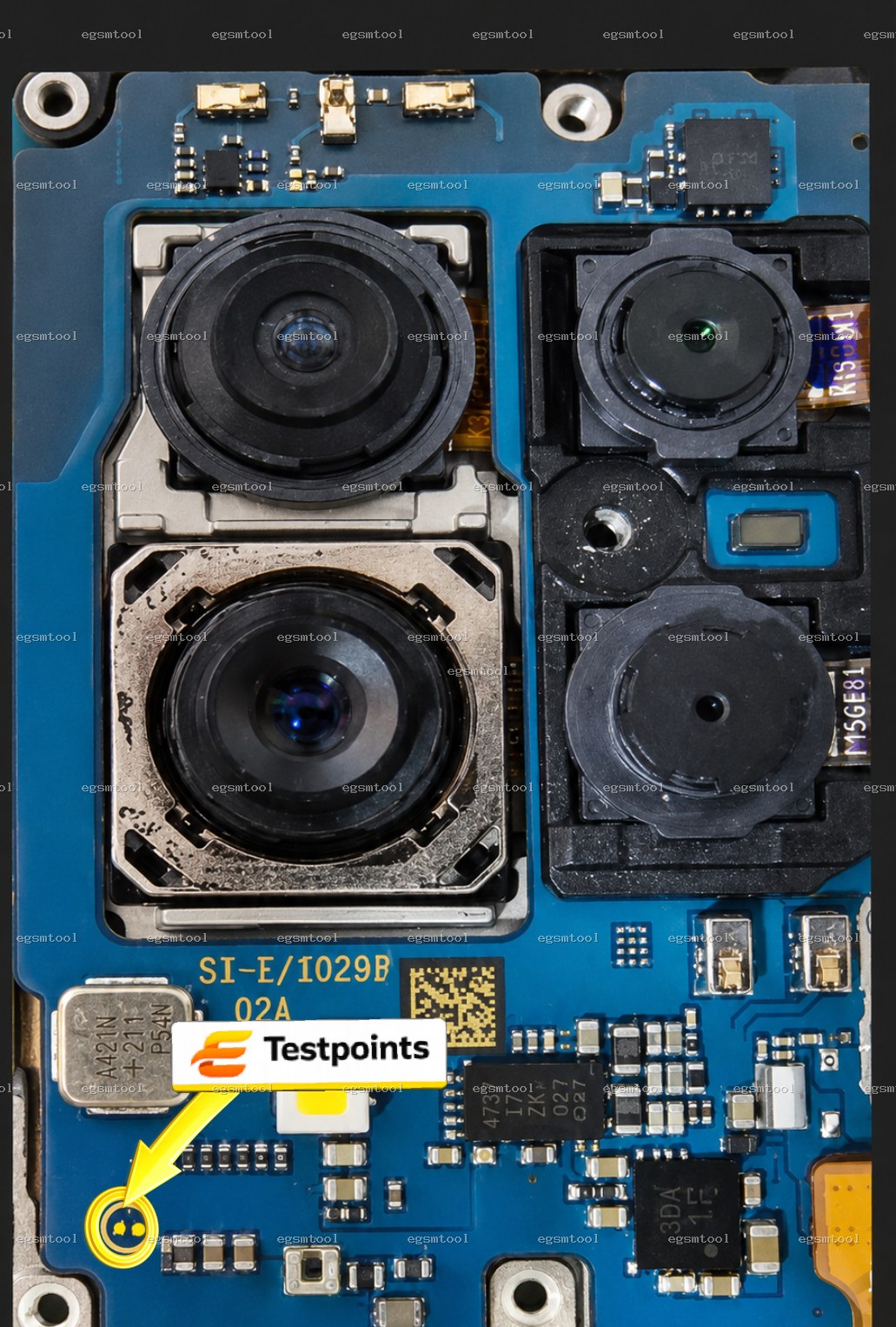 Samsung Samsung Galaxy F62 SM E625F test point diagram — EDL ISP BROM pinout