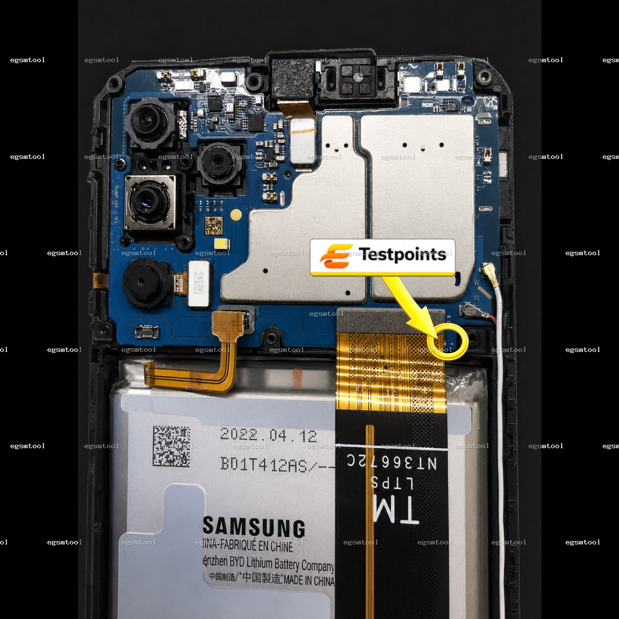 Samsung Samsung Galaxy M13 SM M135F SM M135M SM M135FU test point diagram — EDL ISP BROM pinout